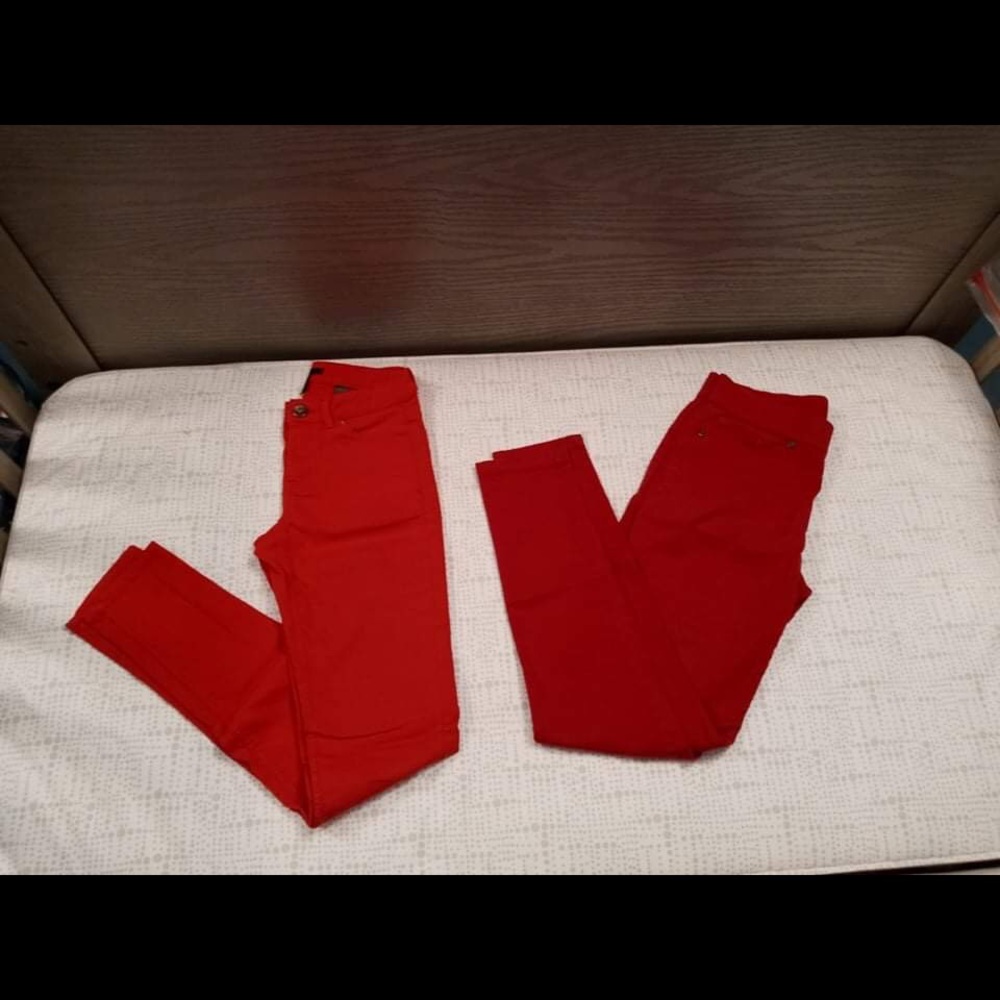 Size 4 h&m and faded glory red skinny jeans